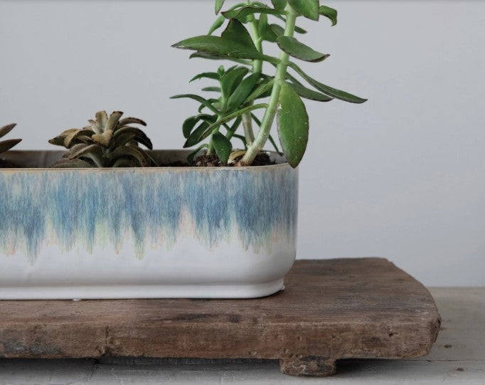 Stoneware Window Planter with 3 Sections