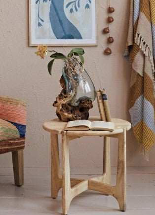 Recycled Glass Terrarium/Vase on Wood Base