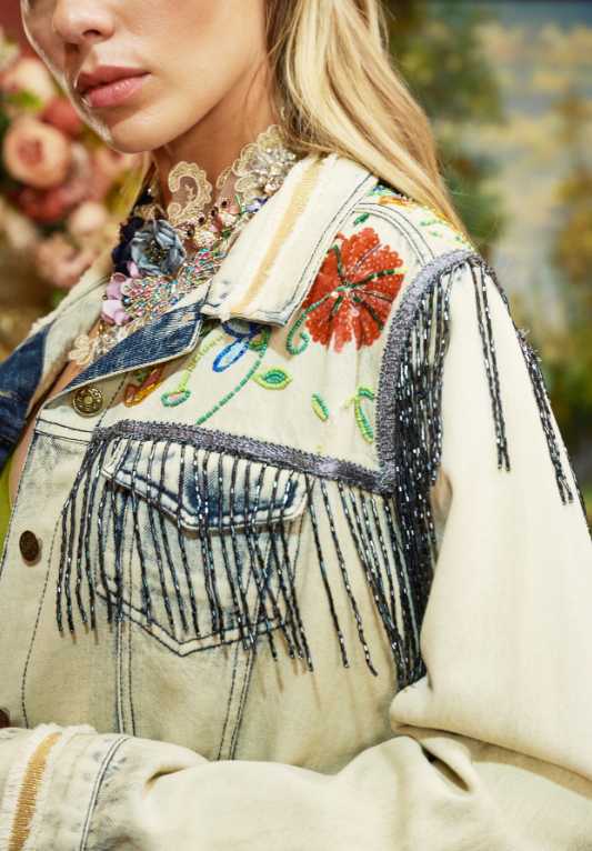 COUNTRY QUEEN EMBELLISHED DENIM JACKET